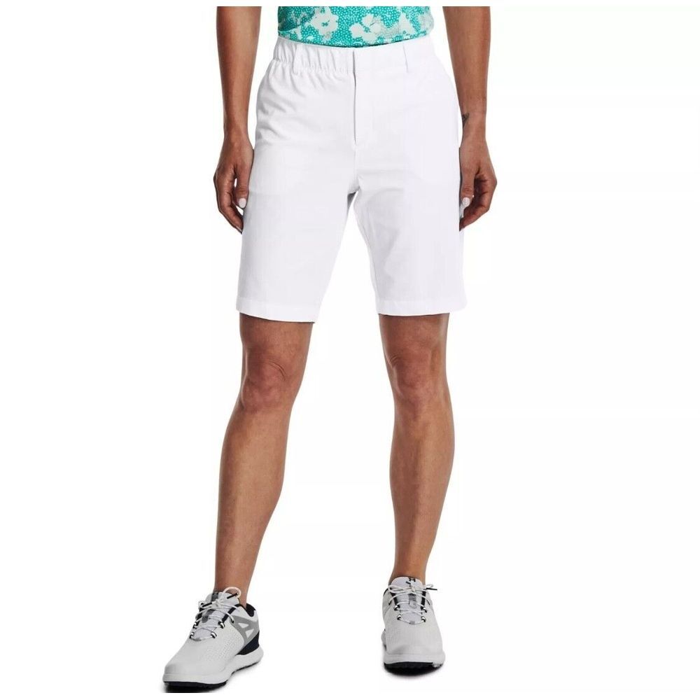 Under Armour Women's Golf Athletic Shorts NWT $75‎ Solid White 9" Inseam 4 New